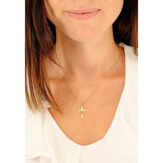 MUAU Schmuck  Pendentif croix or jaune 750, 25x12mm 