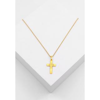 MUAU Schmuck  Pendentif croix or jaune 750, 25x12mm 