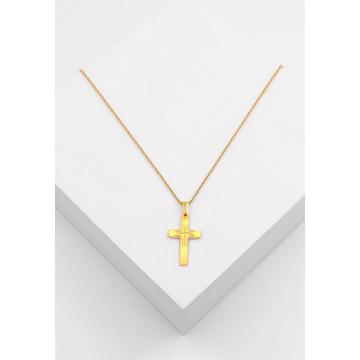 Pendentif croix or jaune 750, 25x12mm