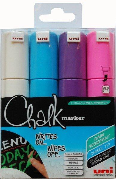 uni-ball UNI-BALL Chalk Marker 8mm 4 Farben, Etui  