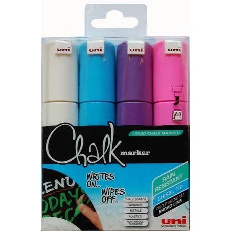 uni-ball UNI-BALL Chalk Marker 8mm 4 Farben, Etui  