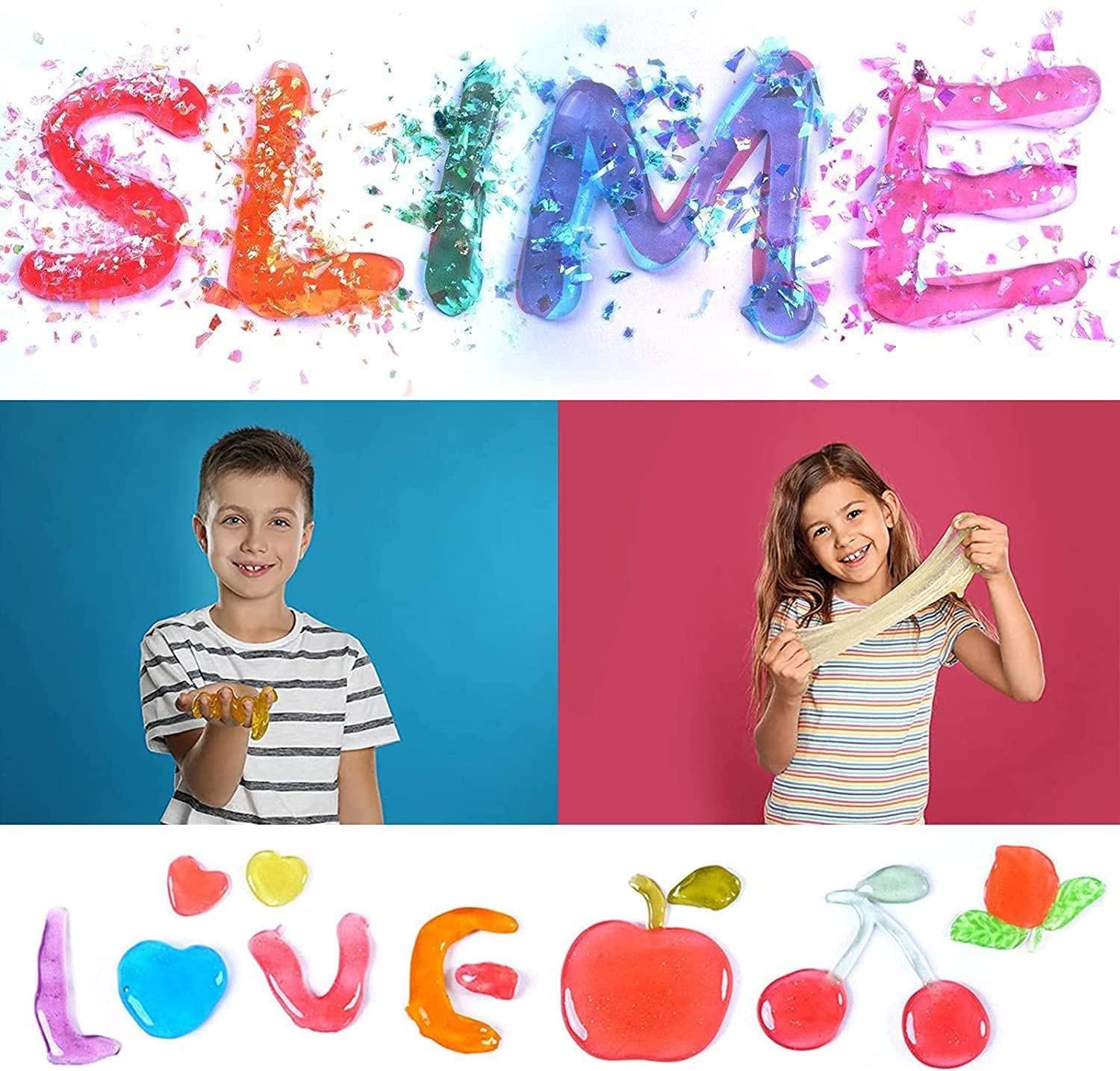 Activity-board  Ensemble de Slime DIY Slime City, fabriquez votre propre Slime avec du Slime de cristal de 18 couleurs, une Lueur ultime dans la Poudre sombre, de la poudre scintillante et plus encore pour les arts et l'artisanat 