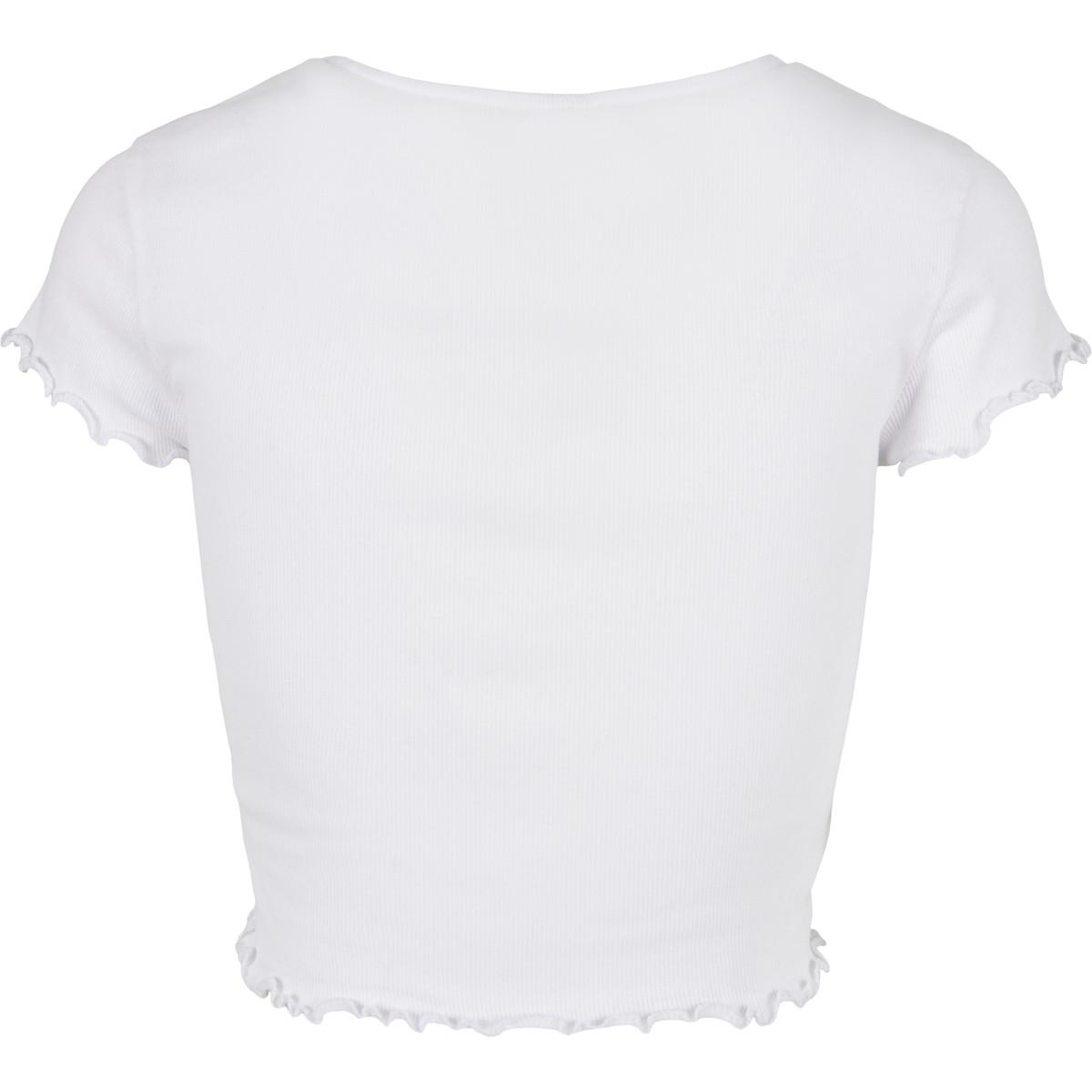 URBAN CLASSICS  T-shirt femme  cropped button up rib-grandes tailles 