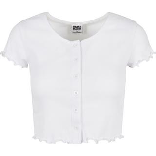 URBAN CLASSICS  T-shirt femme  cropped button up rib-grandes tailles 