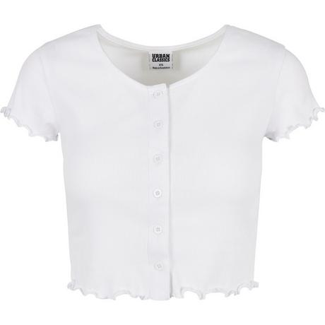 URBAN CLASSICS  T-shirt femme  cropped button up rib-grandes tailles 