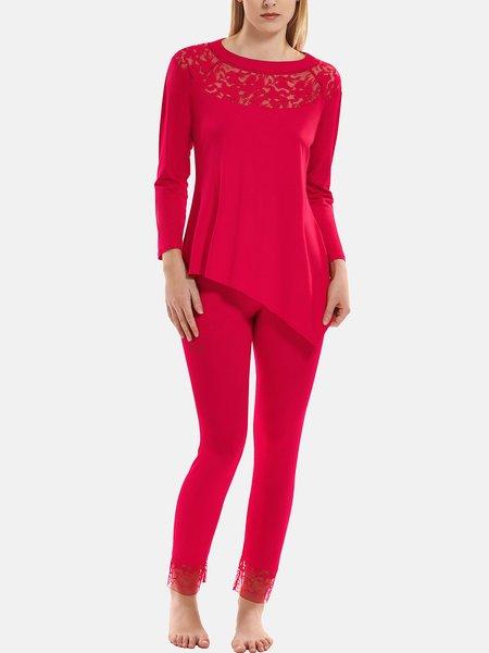 Lisca  Pyjama Hausanzug Hose Top Langarm Flamenco 