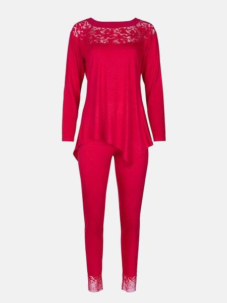 Lisca  Pyjama Hausanzug Hose Top Langarm Flamenco 