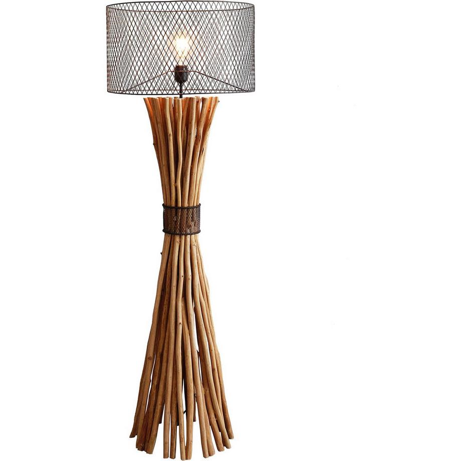 mutoni  Lampadaire Jostep noir naturel 149 