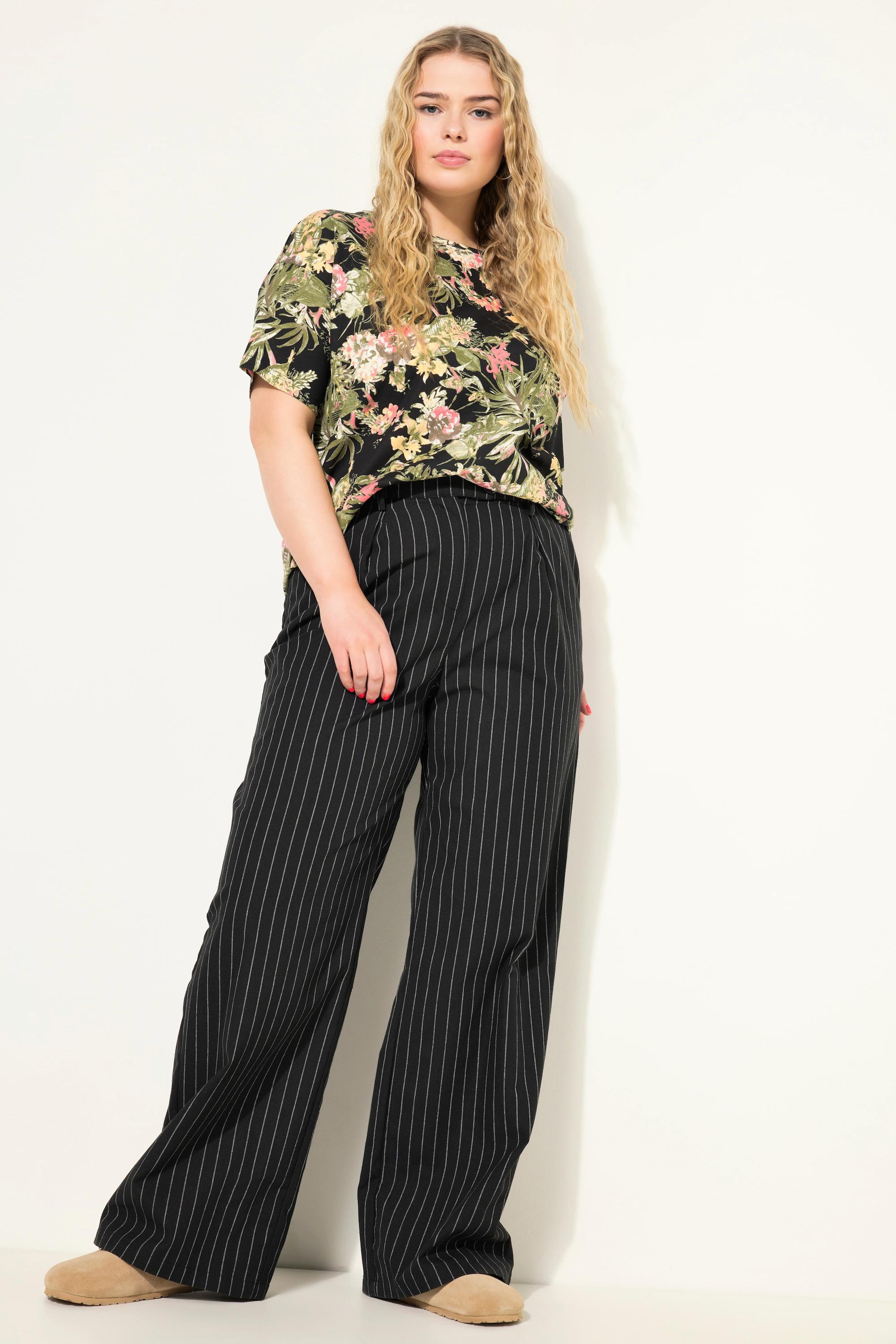 Studio Untold  Pantalon à fines rayures, coupe Wide Legs, taille haute 