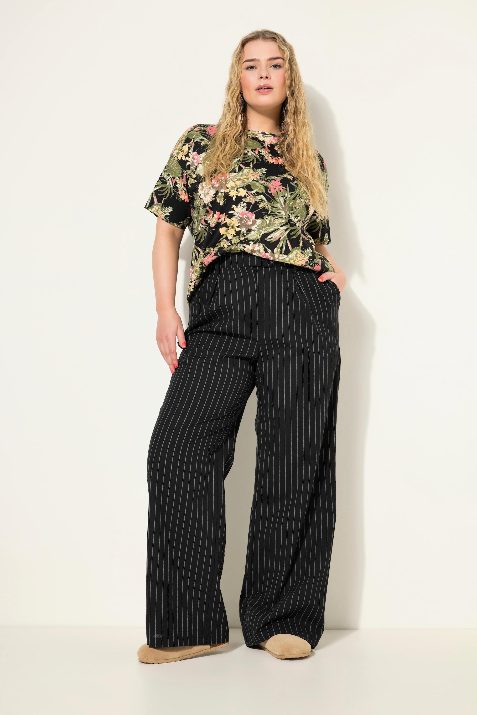 Studio Untold  Pantalon à fines rayures, coupe Wide Legs, taille haute 