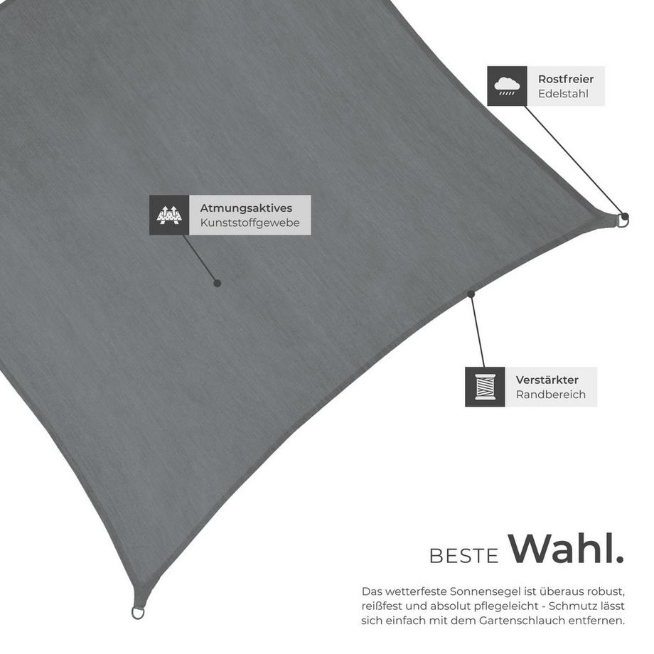 Tectake Voile d'ombrage triangulaire  rectangulaire avec une protection UV 50+  