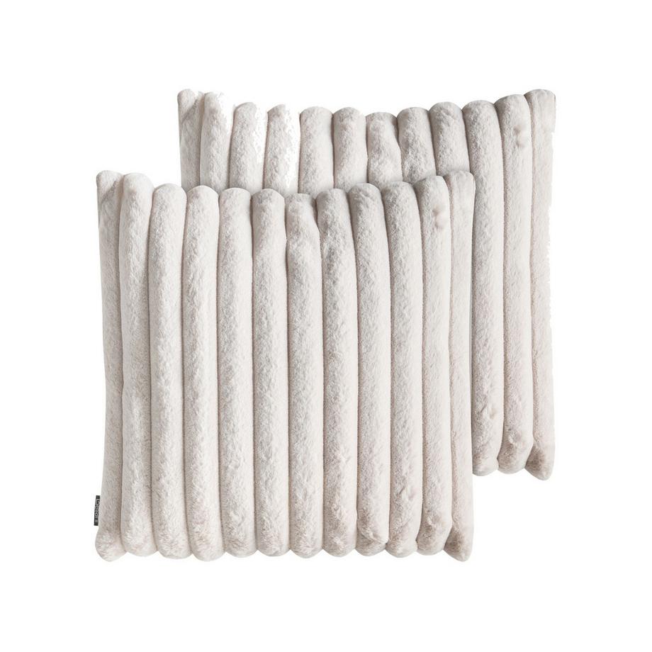 Lot de 2 coussins décoratifs en Fourrure synthétique Minimaliste RAKYA