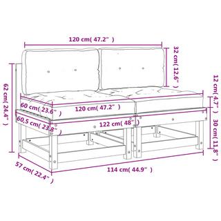 VidaXL Mittelsofa kiefernholz  