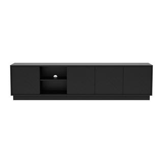 Vente-unique  Mobile TV sospeso con 4 ante e 2 nicchie in MDF Nero - REDONIA 