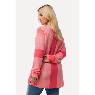 Ulla Popken  Pullover con righe, scollo a girocollo e maniche lunghe 