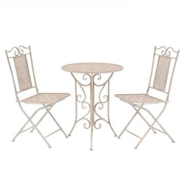 Ensemble de bistro vintage d'extérieur, table et chaises pliantes