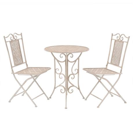 VidaXL Set da bistrot per esterni vintage, tavolo e sedie pieghevoli  