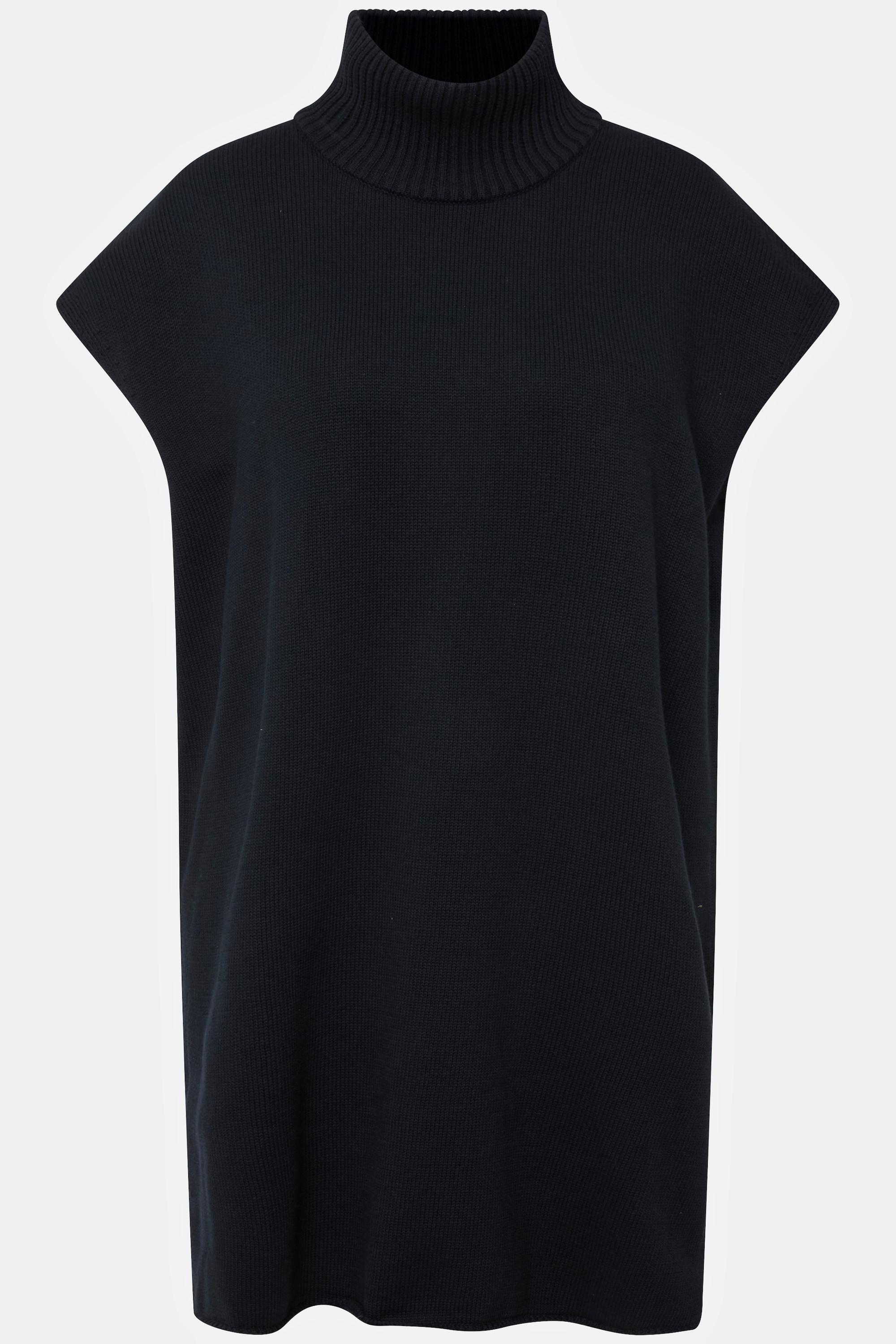 Ulla Popken Abito Mini Maglia Collo Alto Senza Maniche Cotone Biologico  