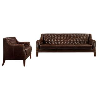 Vente-unique Couchgarnitur Leder 3+2 COLBERT  