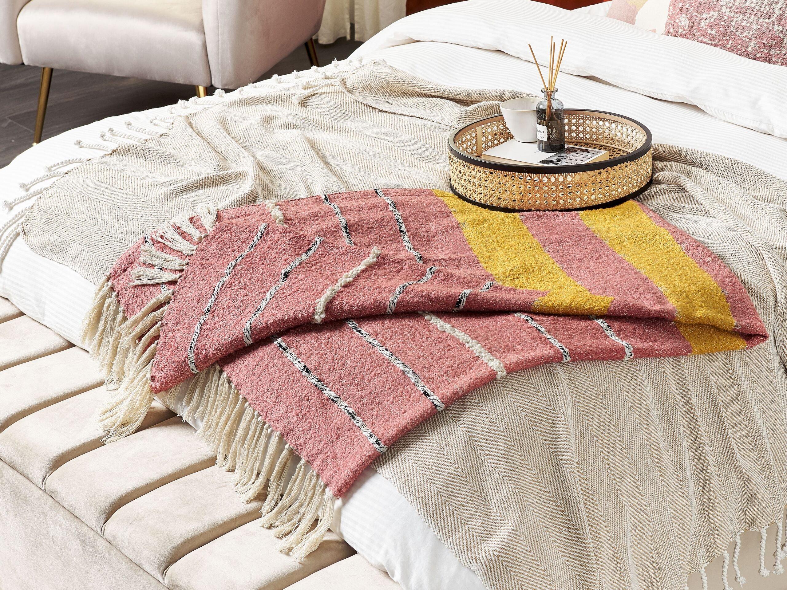 Beliani NAIKHU Couverture Plaid Classique en Coton  