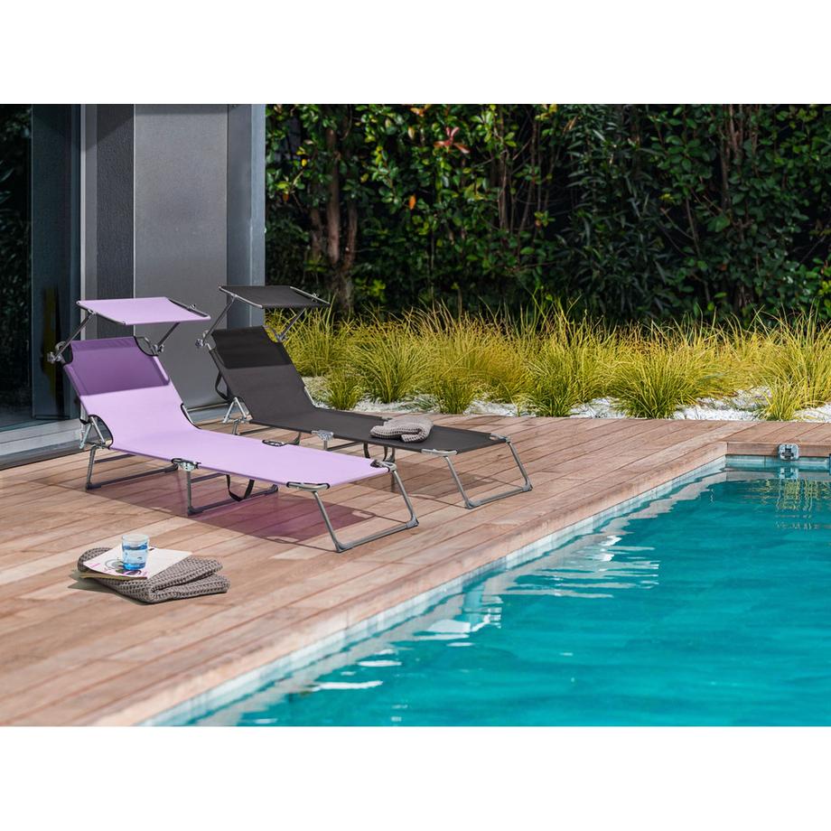 Beliani Sonnenliege aus Stahl Modern FOLIGNO  
