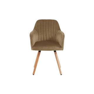 Vente-unique Stuhl mit Armlehnen 2erSet Samt Metall in Holzoptik ELEANA  