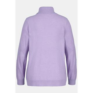 Ulla Popken  Pullover, Rhomben-Strukturmix, Rollkragen, Langarm 