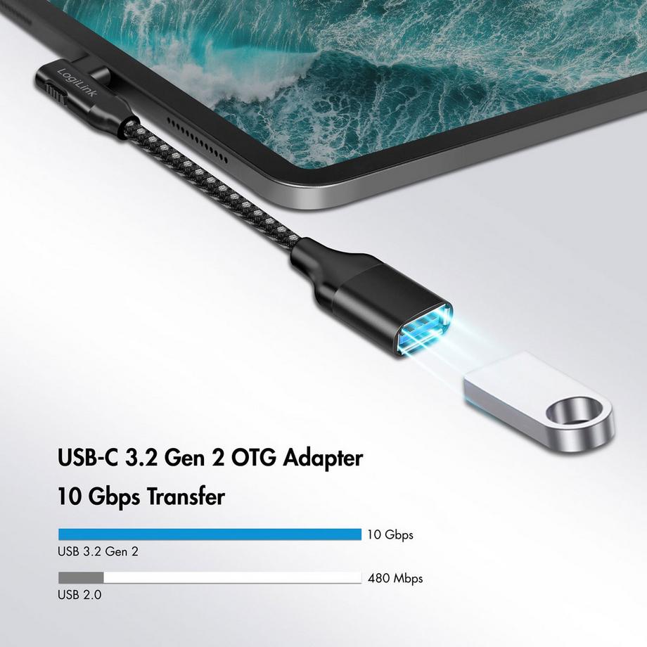 LogiLink  Abgewinkeltes USB-C-Kabel USB 3.2 15W 0,2m 