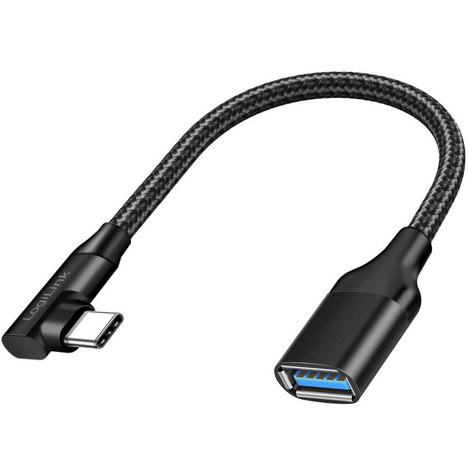 Abgewinkeltes USB-C-Kabel USB 3.2 15W 0,2m