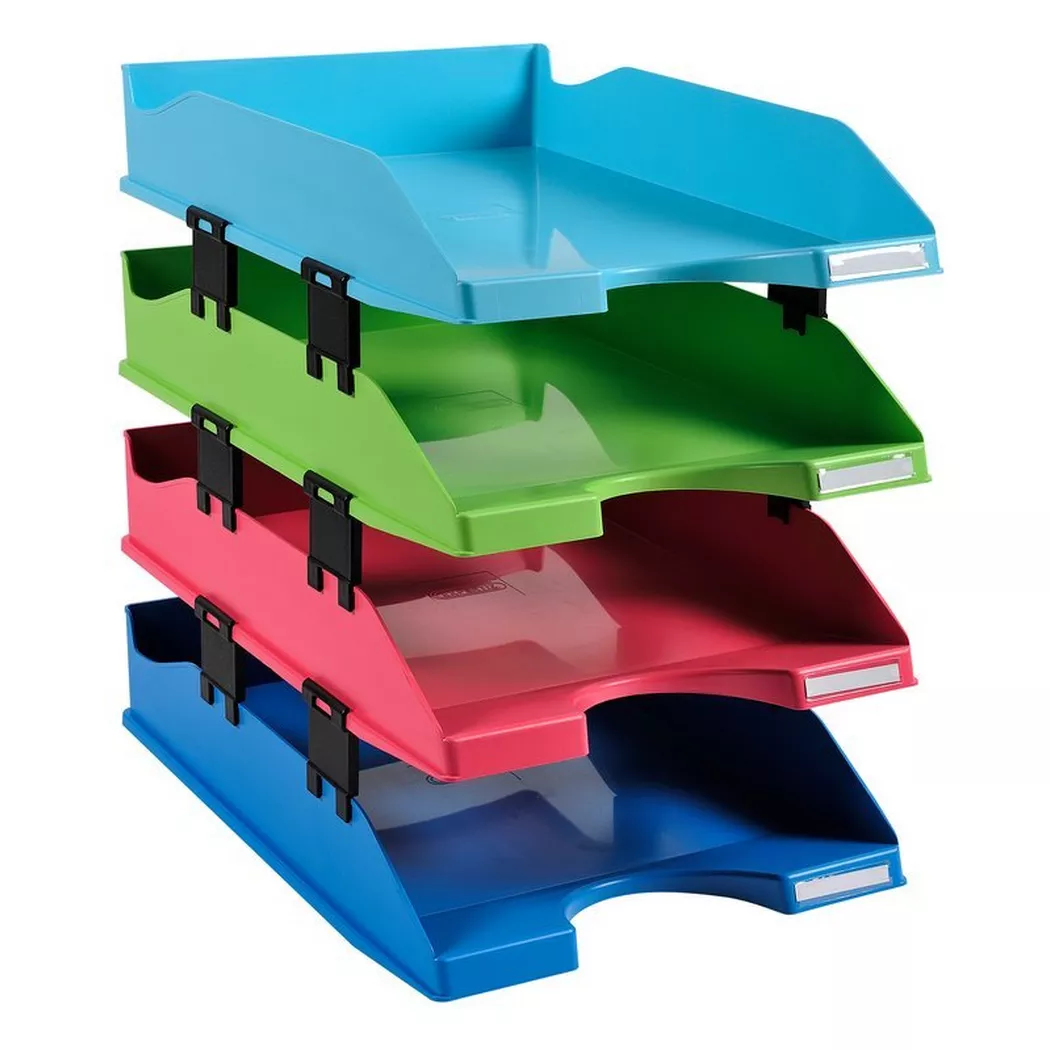 Exacompta – Briefablage-Set Combo Midi 4 Stück, 21cm, Multicolor