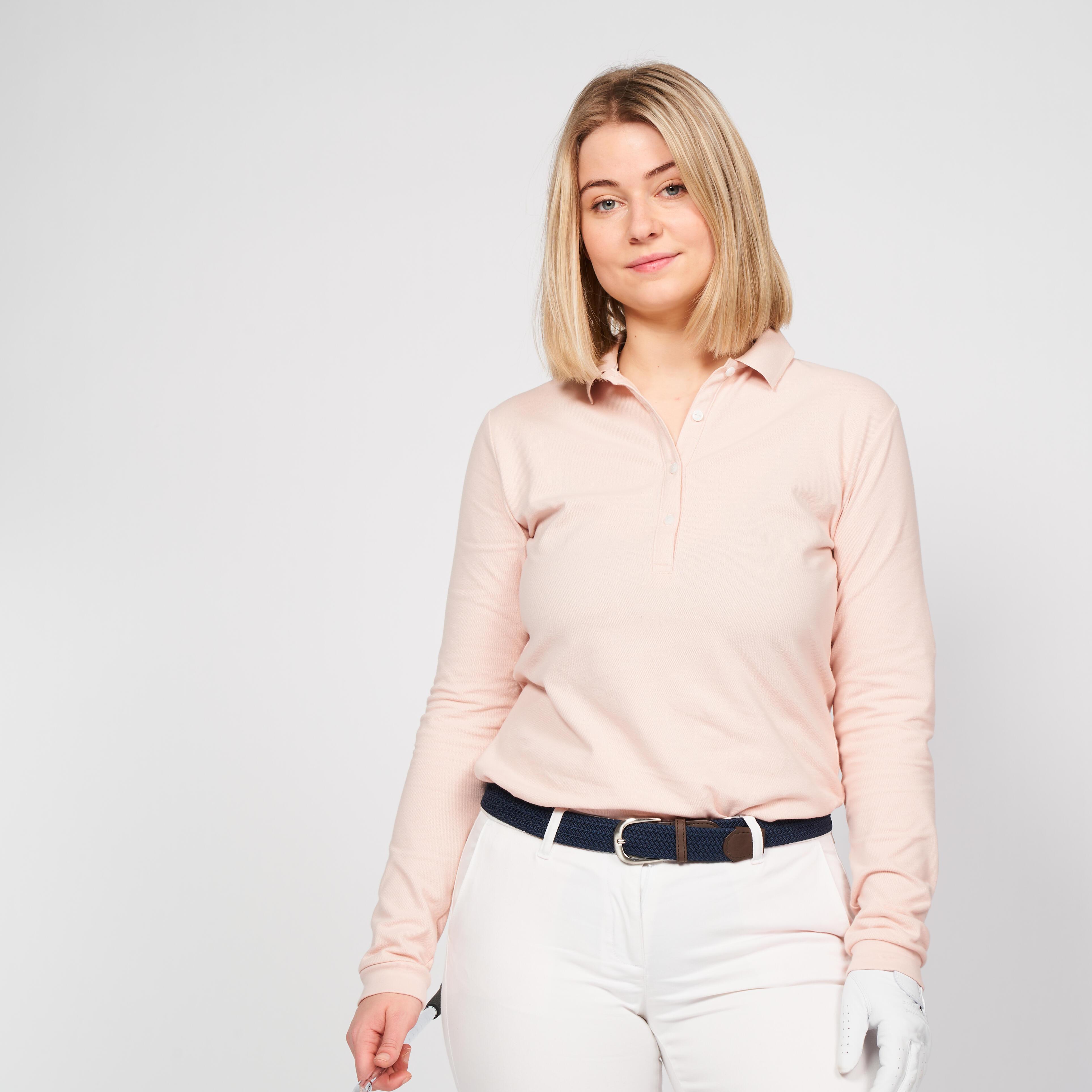 Image of Poloshirt Langarm - Mw500 Damen Dunkelrosa S
