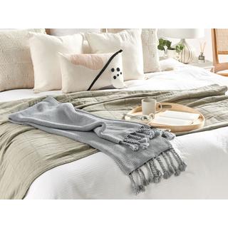 Beliani Nazilli Couverture Douillette en Coton Scandinave  