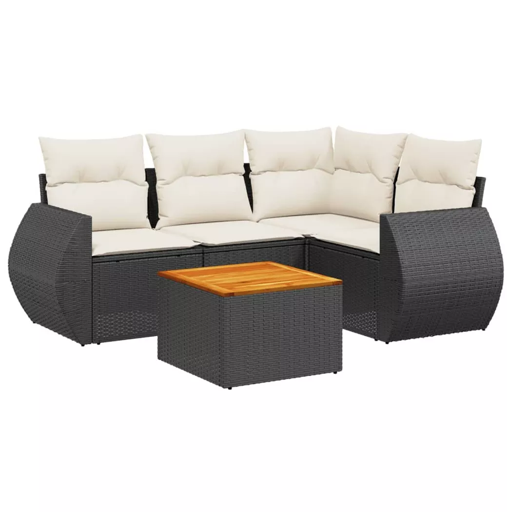 VidaXL - Garten sofagarnitur poly-rattan, One Size, Schwarz