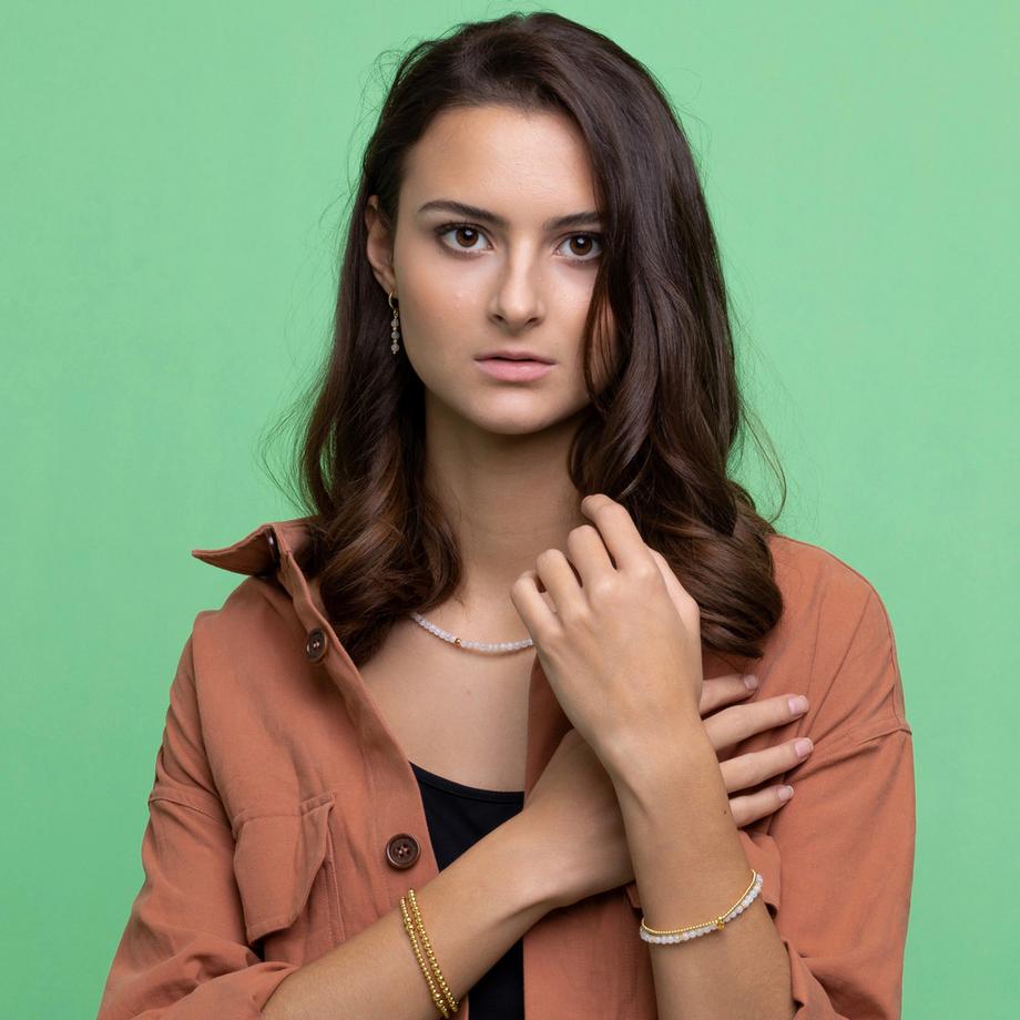 Balibay  Zelina  Halskette mit Regenbogen Mondsteinen 