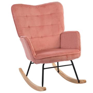 Rocking Chair, Rocking Chair avec Cordon Look, Accoudoir, Fauteuil avec Patins en Bois