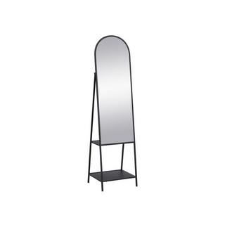 Vente-unique Standspiegel mit 2 Ablagefächern - Metall - 46 x 41 x 172 cm - Schwarz - LIVIO  