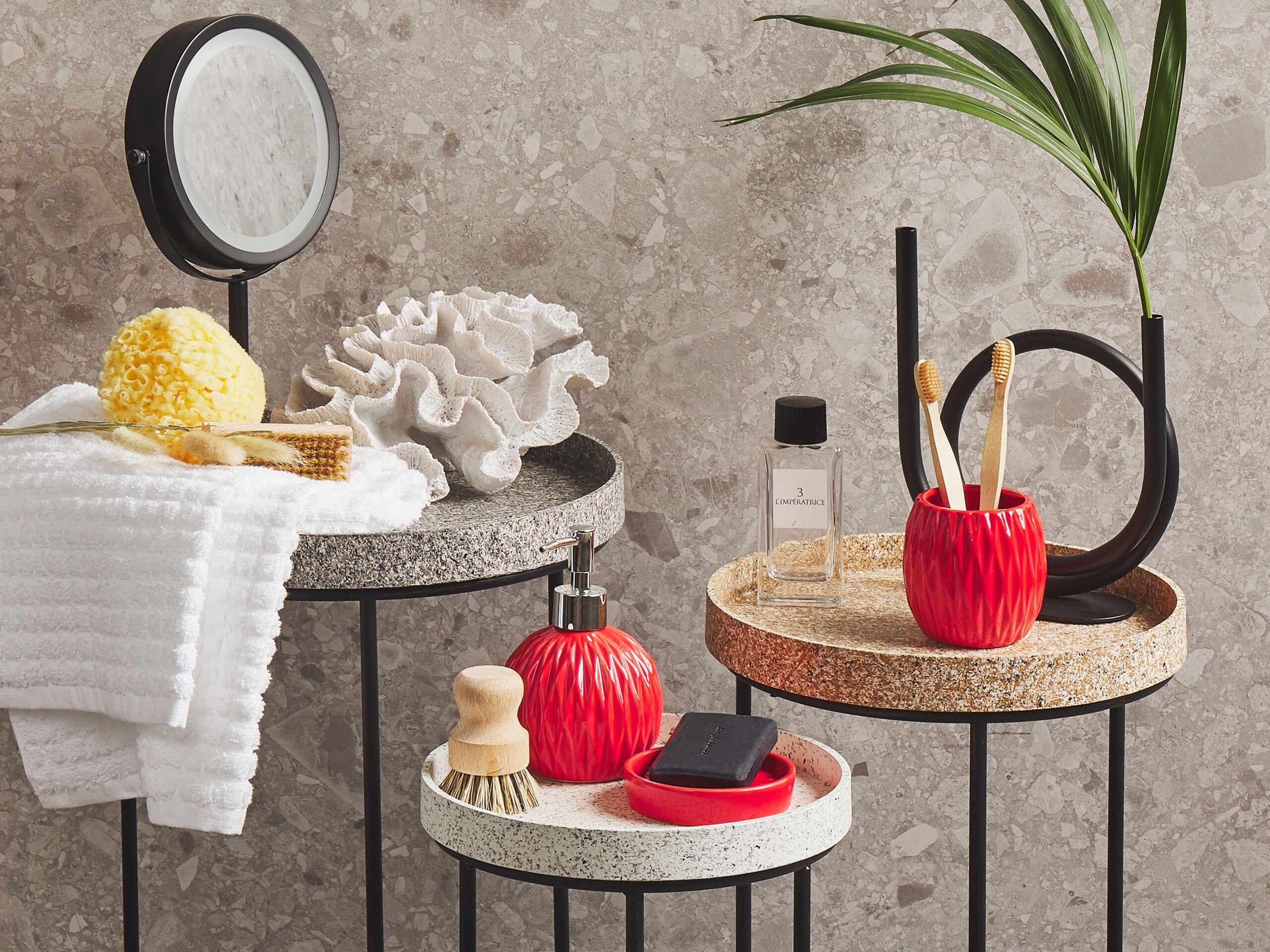 Beliani Badaccessoires Set 3-teilig aus Dolomit Modern BELEM  