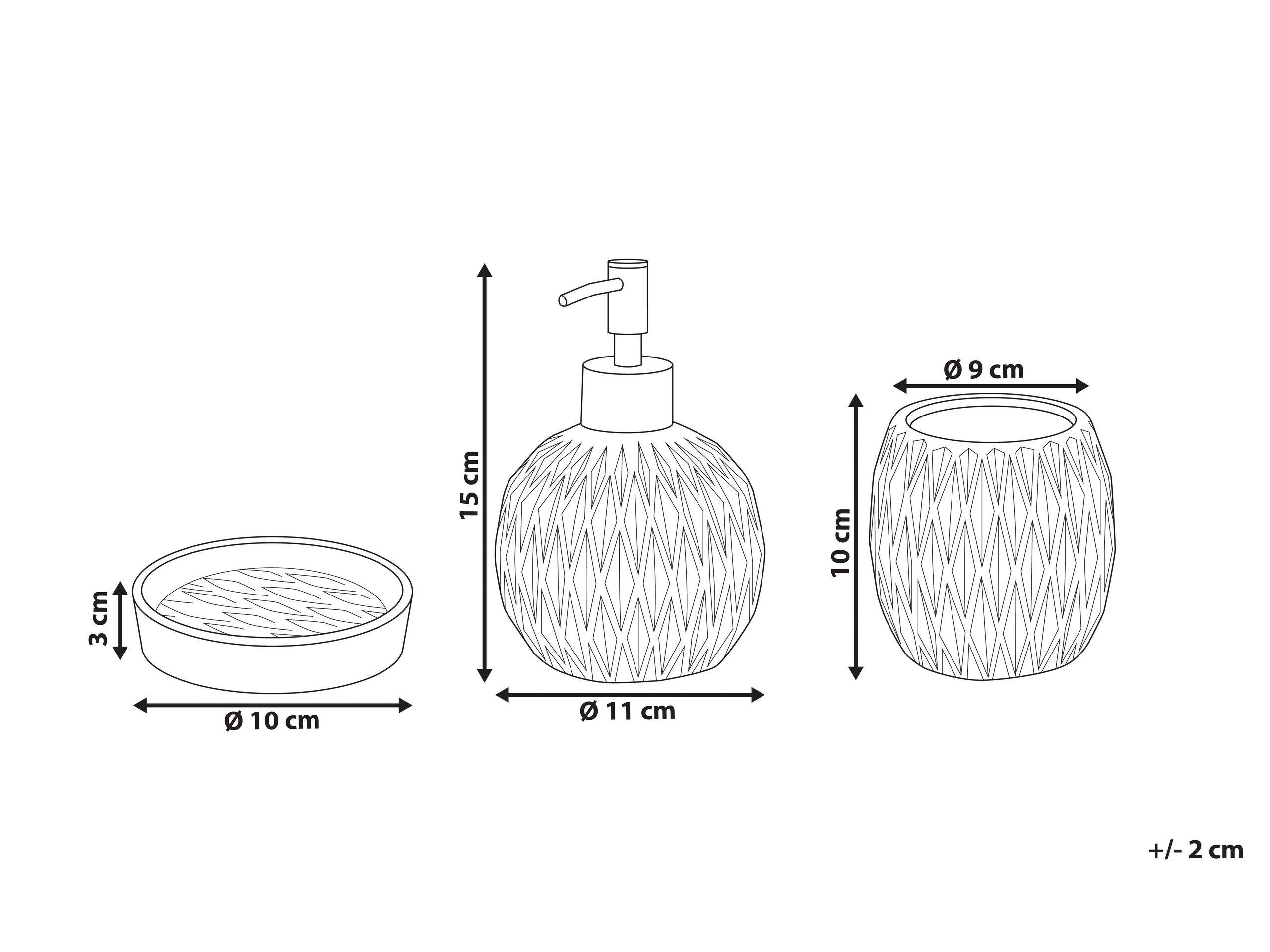 Beliani Badaccessoires Set 3-teilig aus Dolomit Modern BELEM  