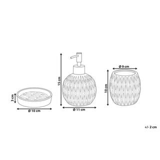 Beliani Badaccessoires Set 3-teilig aus Dolomit Modern BELEM  