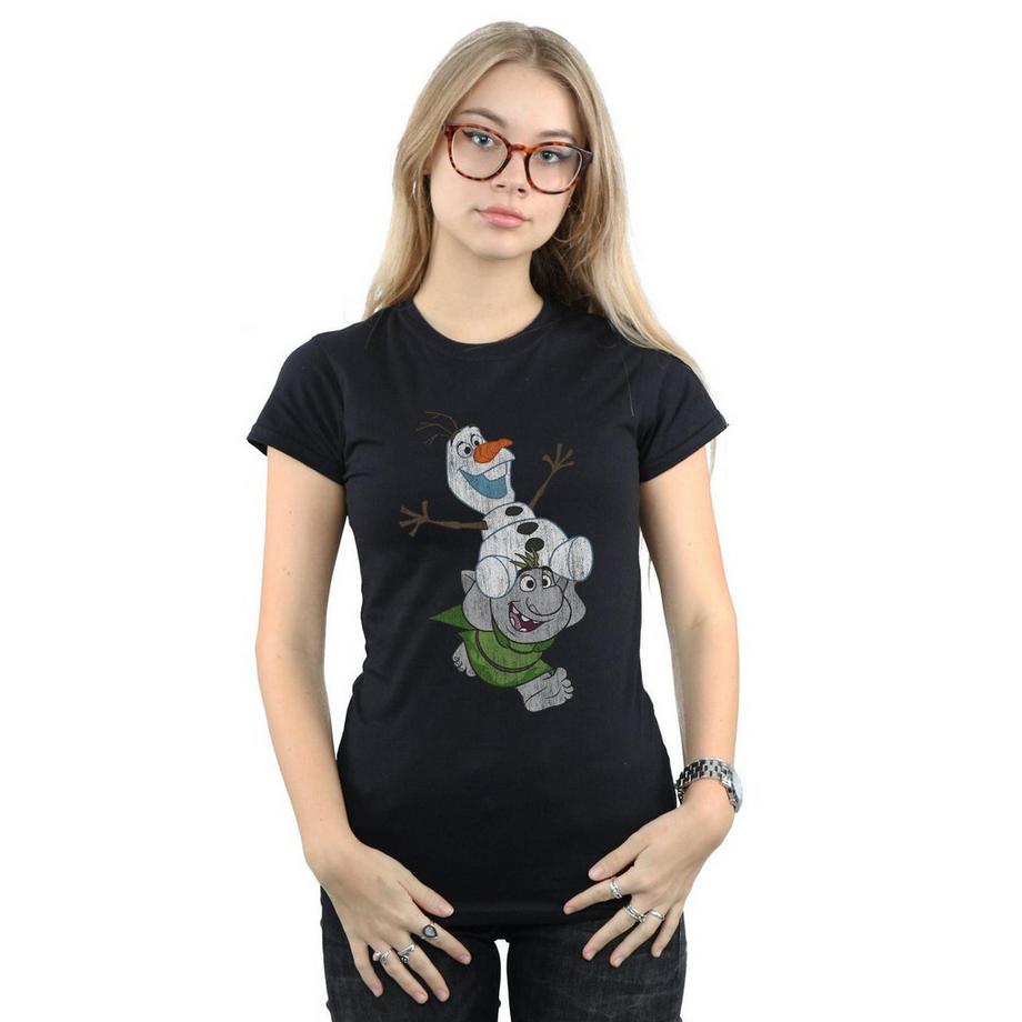 Disney Frozen Olaf e l'amico troll di Kristoff T-Shirt  