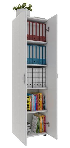 VCM Armoire de bureau Livres Classeurs Meuble de bureau Armoire Ulas 5 portes battantes  