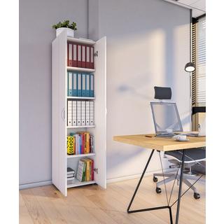 VCM Armoire de bureau Livres Classeurs Meuble de bureau Armoire Ulas 5 portes battantes  