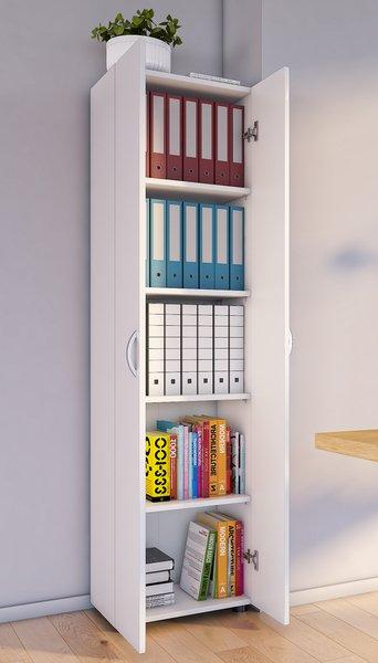 VCM Armoire de bureau Livres Classeurs Meuble de bureau Armoire Ulas 5 portes battantes  