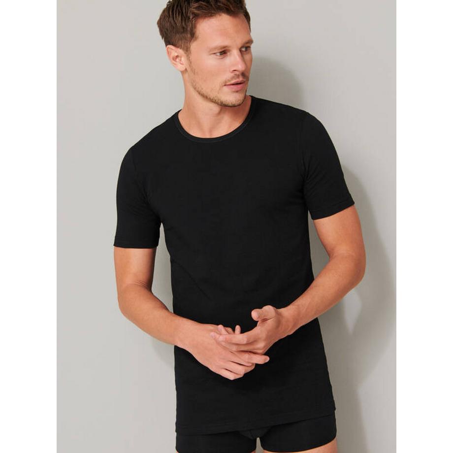 Schiesser Coton Organique T-Shirt Manches Courtes Col Rond Lot de 2  