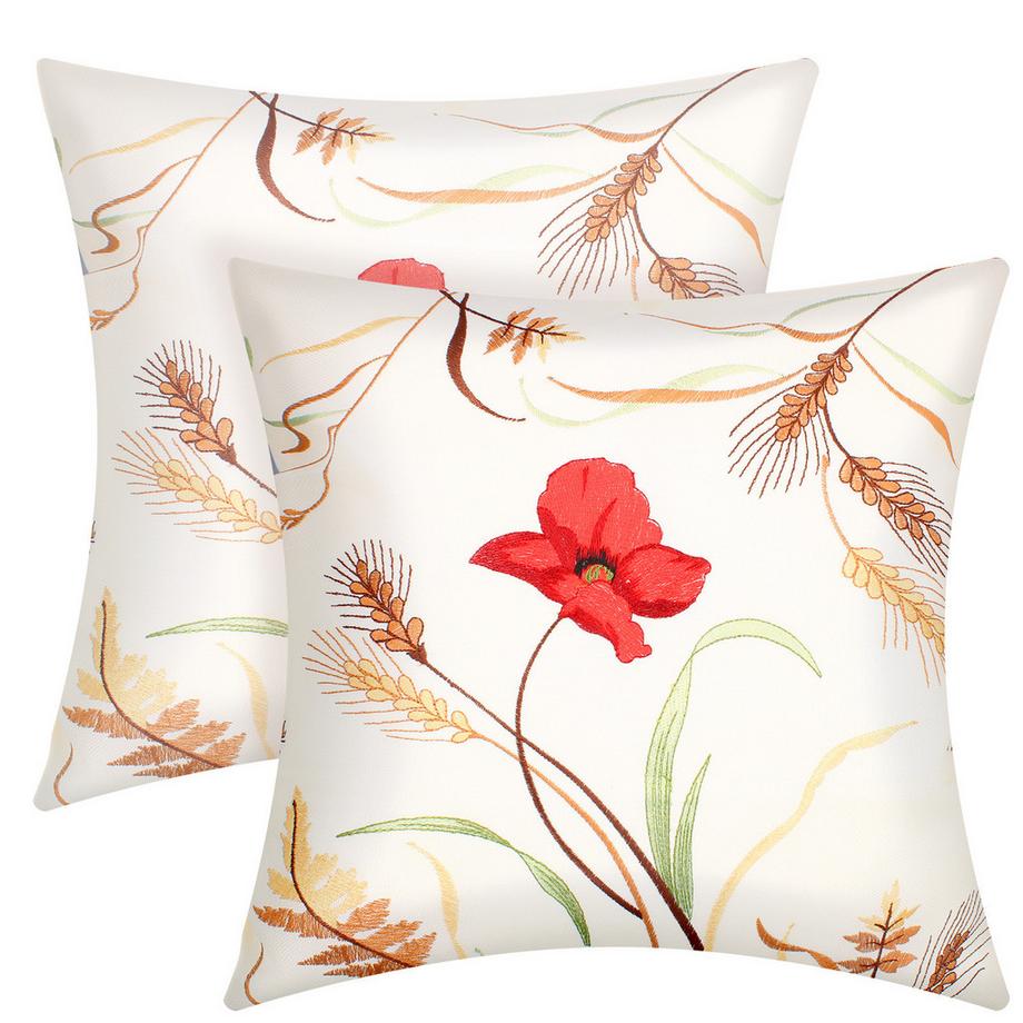 Avizar Lot 2 Housses de Coussin Fleur et Epi  