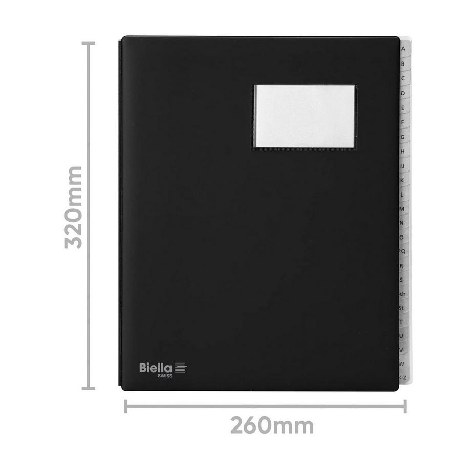 Biella Pultmappe Pronto A4 A-Z schwarz  