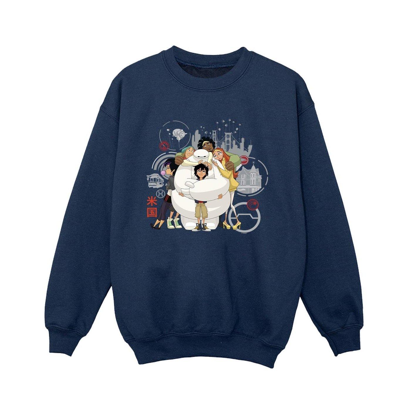 Image of Big Hero 6 Baymax Group Hug Sweatshirt Unisex Marine 116