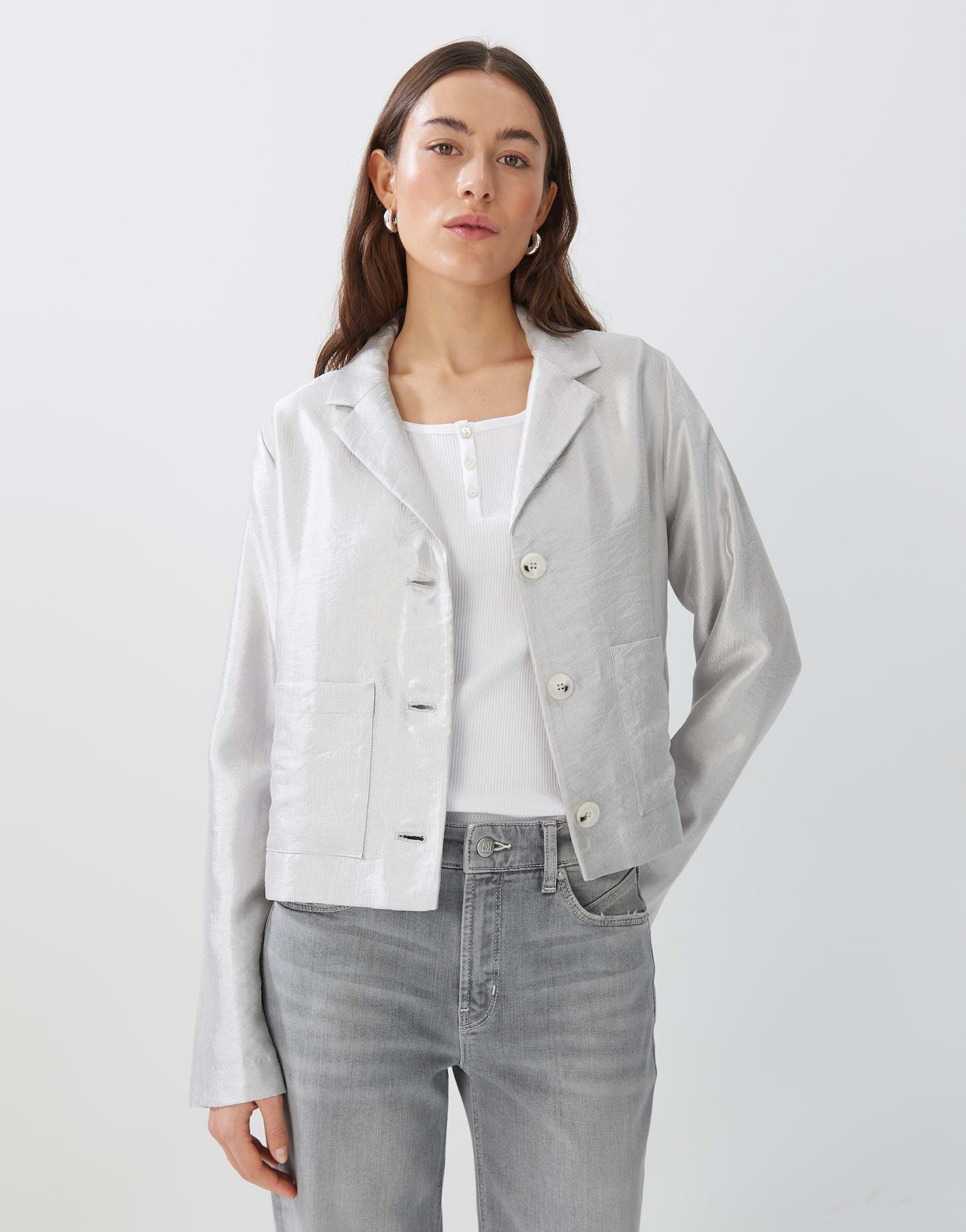 Image of Kurzblazer Neny Boxy Silhouette Damen Silber 38
