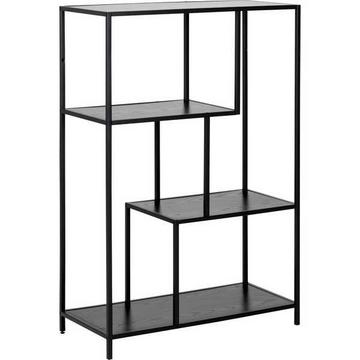 Libreria Multiple Bronx 2 ripiani melaminico frassino nero 77x35x114cm