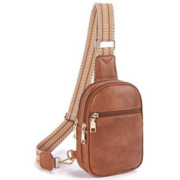 Bauchtasche Brusttasche, Crossbody Bag Kunstleder Umhängetasche Klein Schultertasche